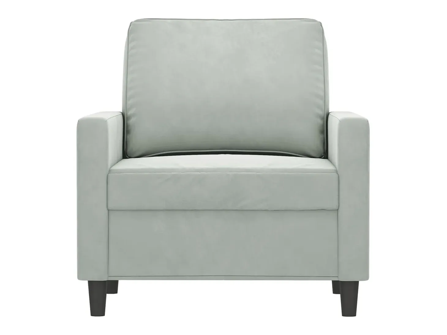 Sillón de terciopelo gris claro 60 cm