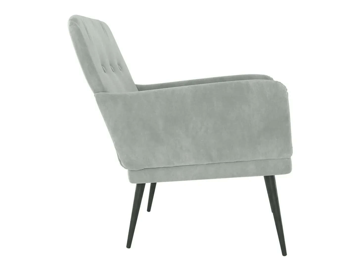 Sillón de terciopelo gris claro 62x79x79 cm