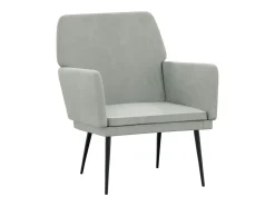 Sillón de terciopelo gris claro 62x79x79 cm