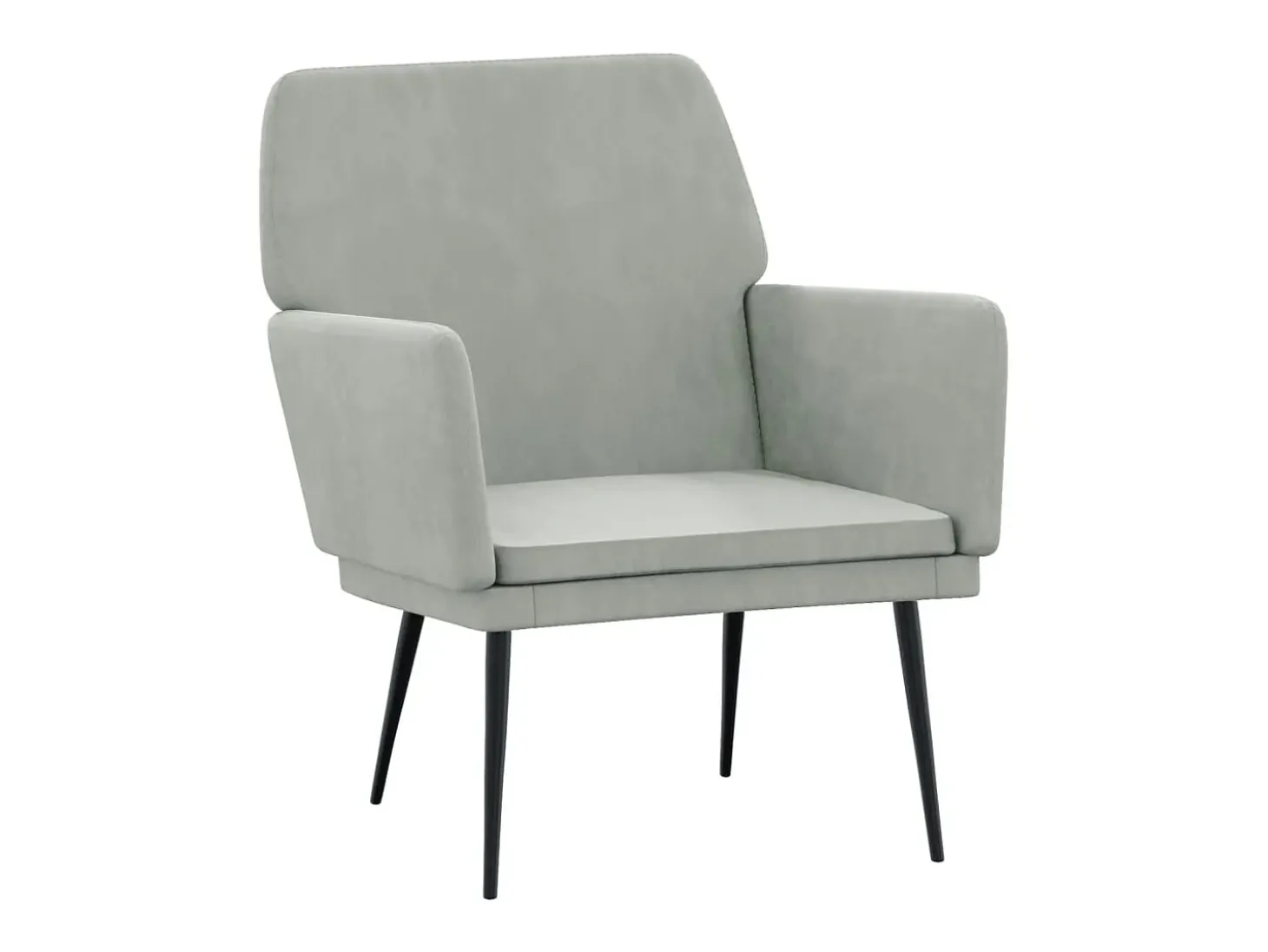 Sillón de terciopelo gris claro 62x79x79 cm