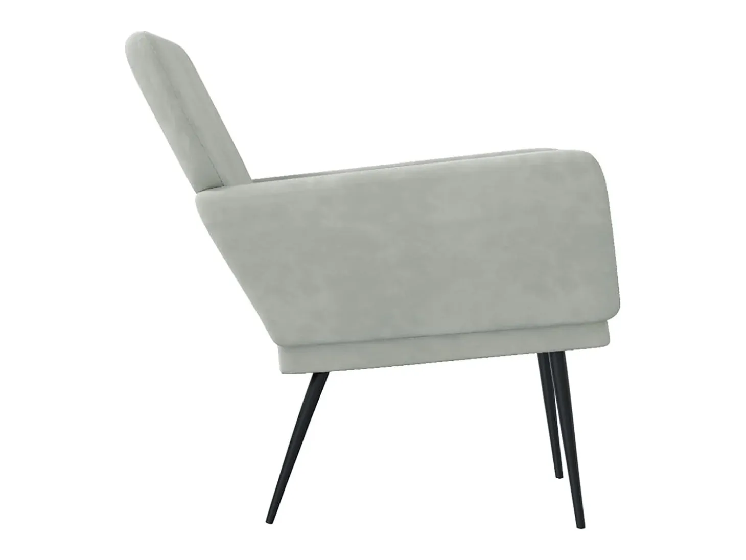 Sillón de terciopelo gris claro 62x79x79 cm