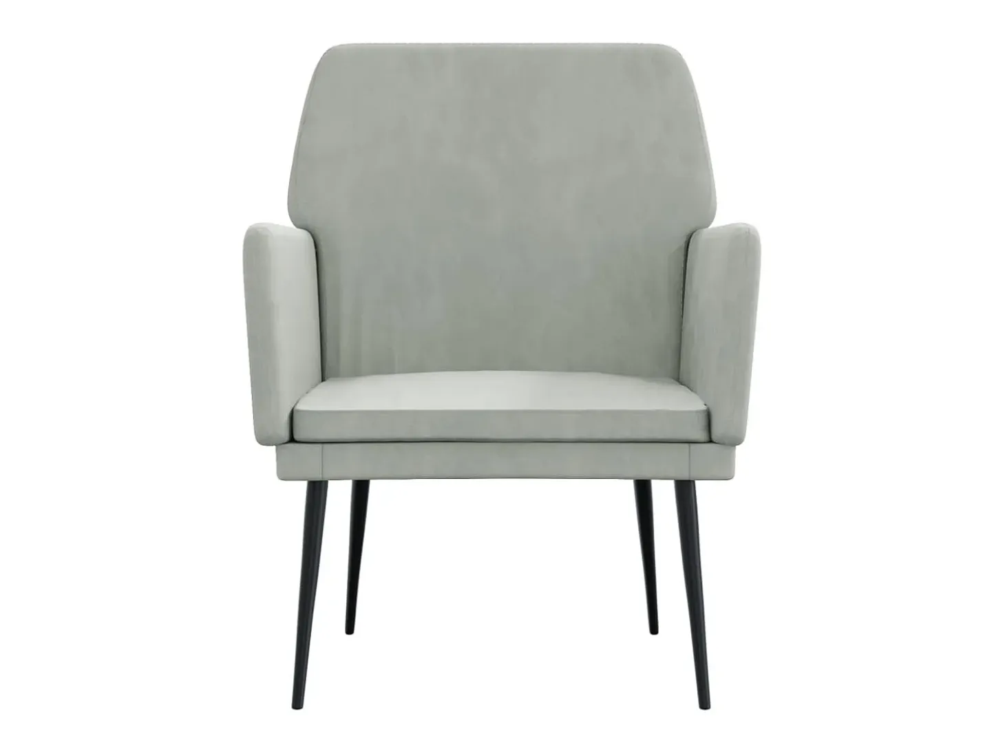 Sillón de terciopelo gris claro 62x79x79 cm