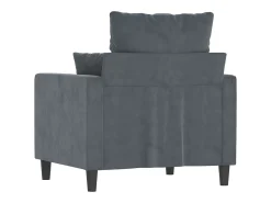Sillón de terciopelo gris oscuro 60 cm