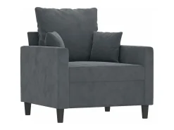 Sillón de terciopelo gris oscuro 60 cm