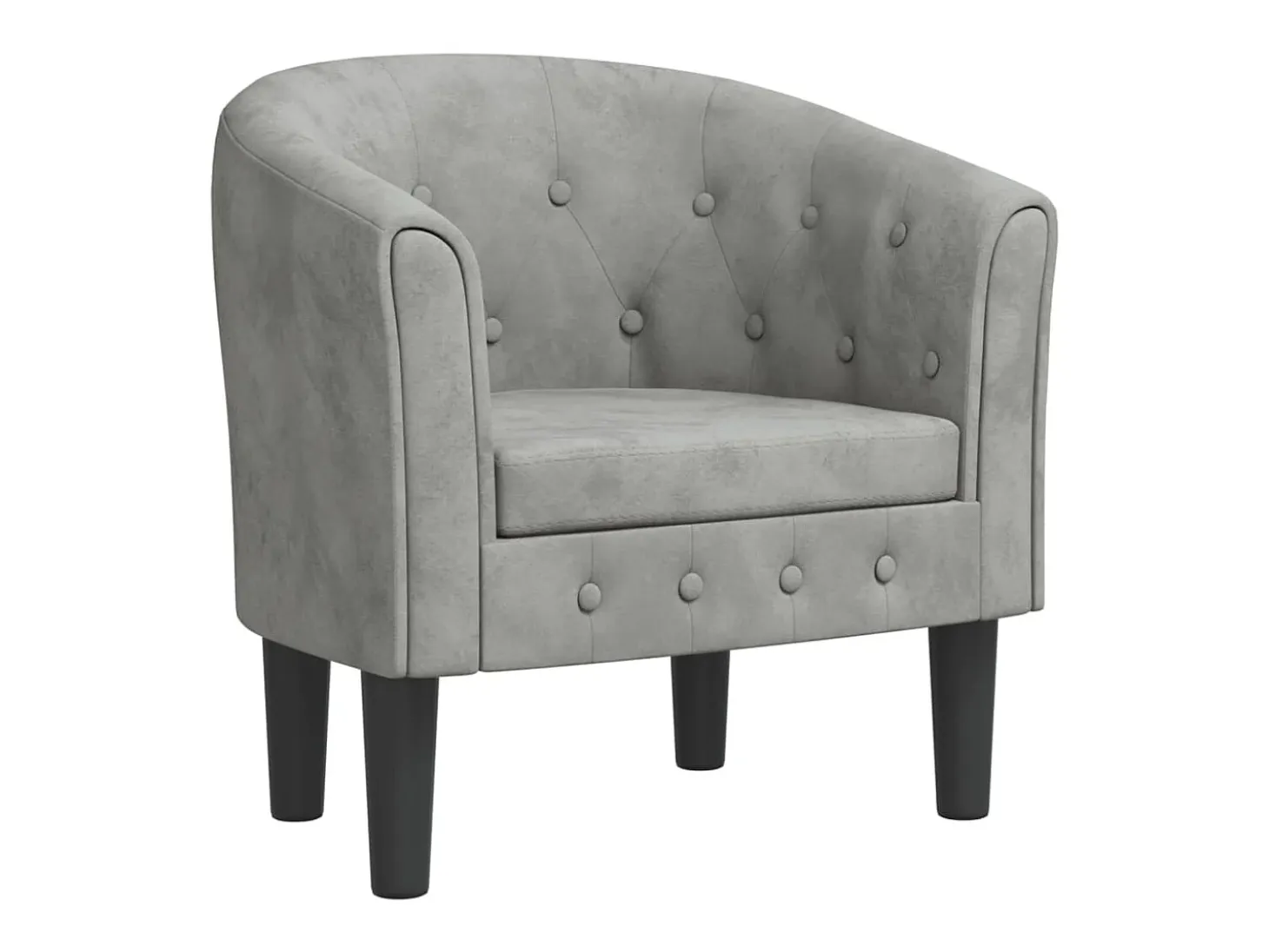 Sillón de terciopelo gris claro ES61271