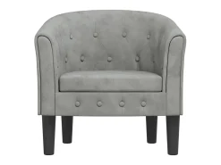 Sillón de terciopelo gris claro ES61271