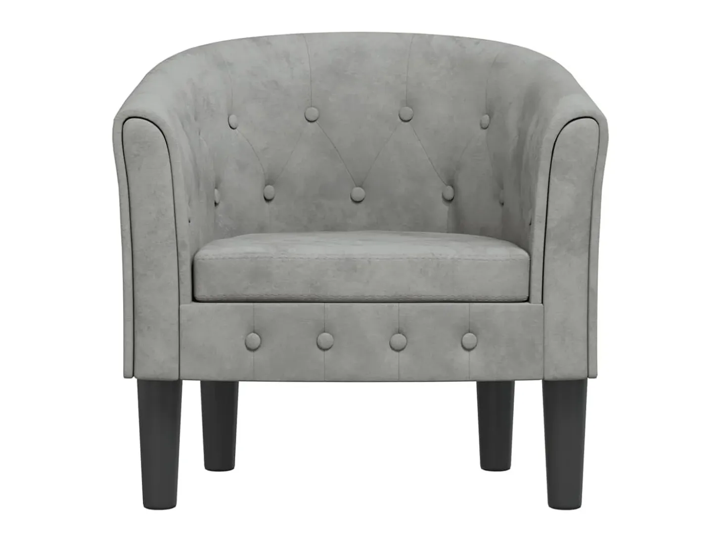 Sillón de terciopelo gris claro ES61271
