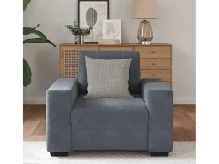 Sillón de terciopelo gris oscuro 60 cm