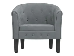Sillón de terciopelo gris oscuro