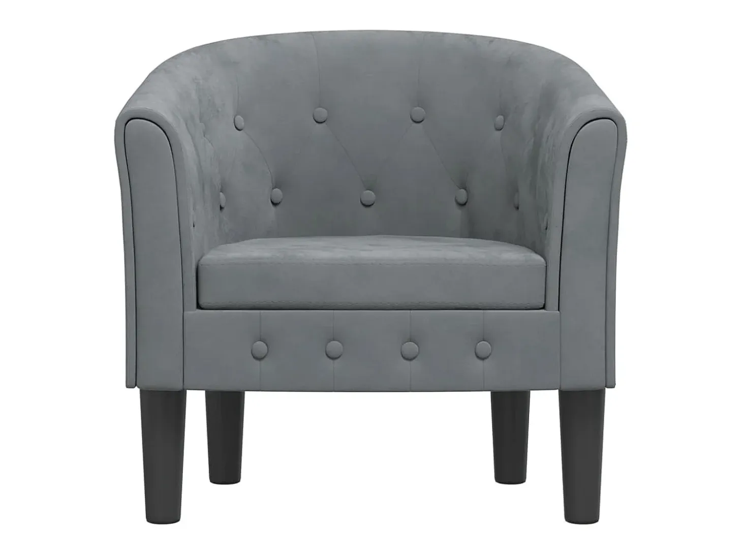 Sillón de terciopelo gris oscuro
