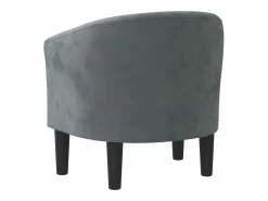 Sillón de terciopelo gris oscuro