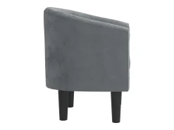 Sillón de terciopelo gris oscuro
