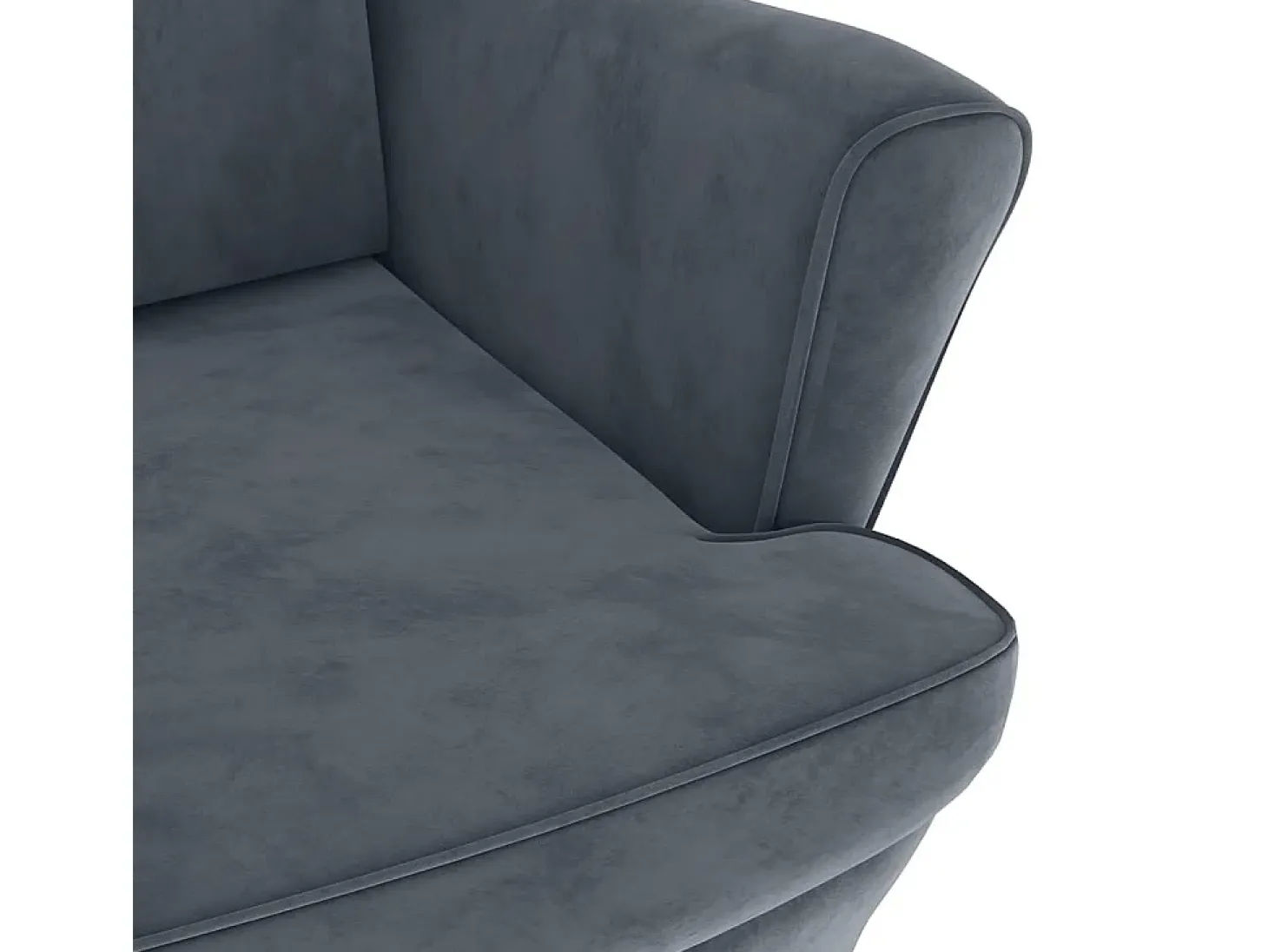 Sillón de terciopelo gris oscuro