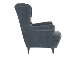 Sillón de terciopelo gris oscuro