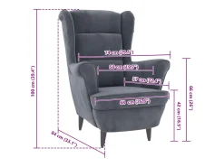 Sillón de terciopelo gris oscuro
