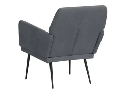 Sillón de terciopelo gris oscuro 62x79x79 cm