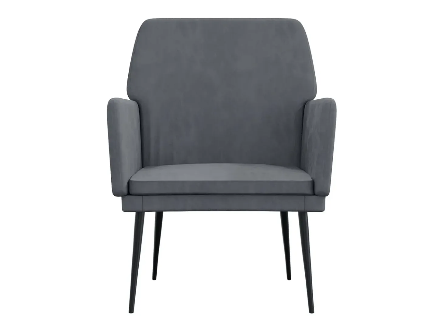 Sillón de terciopelo gris oscuro 62x79x79 cm