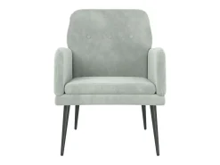 Sillón de terciopelo gris claro 62x79x79 cm
