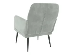 Sillón de terciopelo gris claro 62x79x79 cm