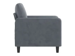 Sillón de terciopelo gris oscuro 60 cm