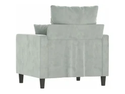 Sillón de terciopelo gris claro 60 cm