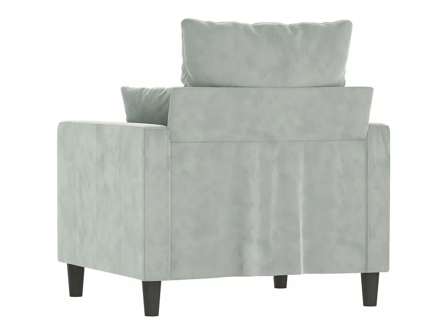 Sillón de terciopelo gris claro 60 cm