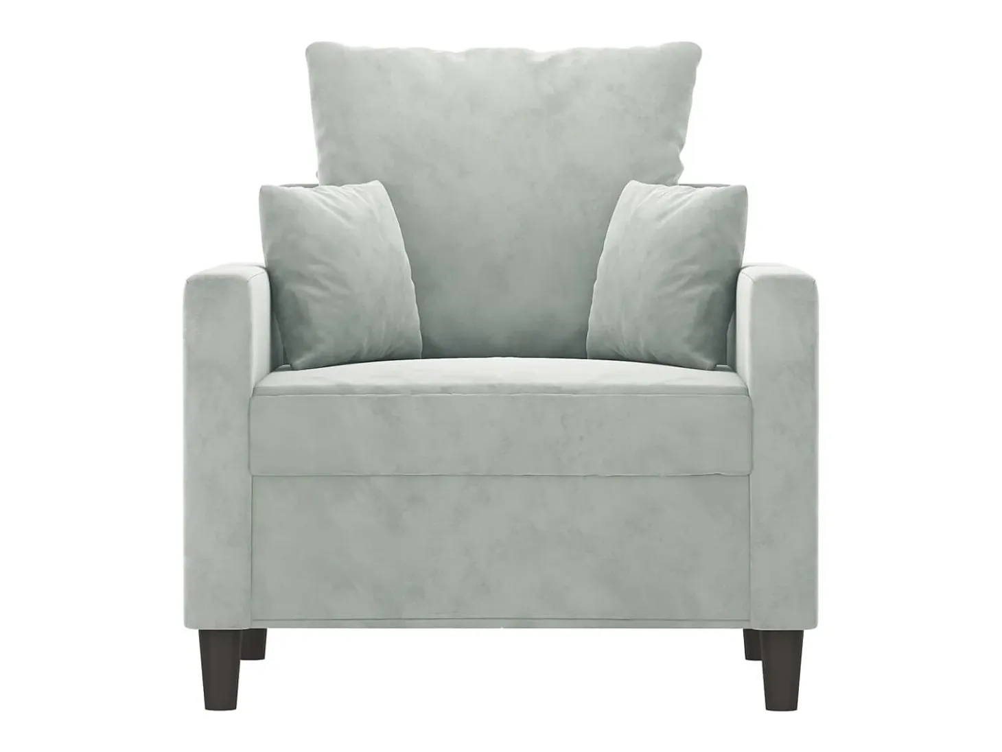 Sillón de terciopelo gris claro 60 cm