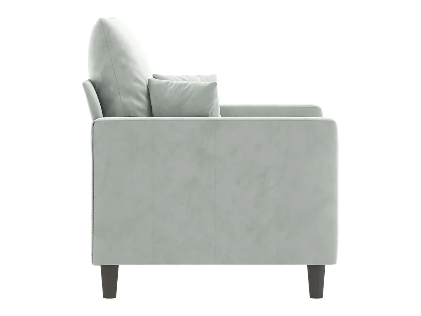 Sillón de terciopelo gris claro 60 cm