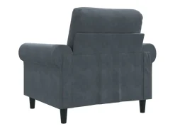 Sillón de terciopelo gris oscuro 60 cm
