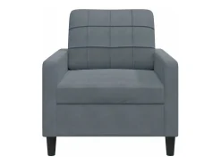 Sillón de terciopelo gris oscuro 60 cm