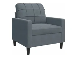 Sillón de terciopelo gris oscuro 60 cm