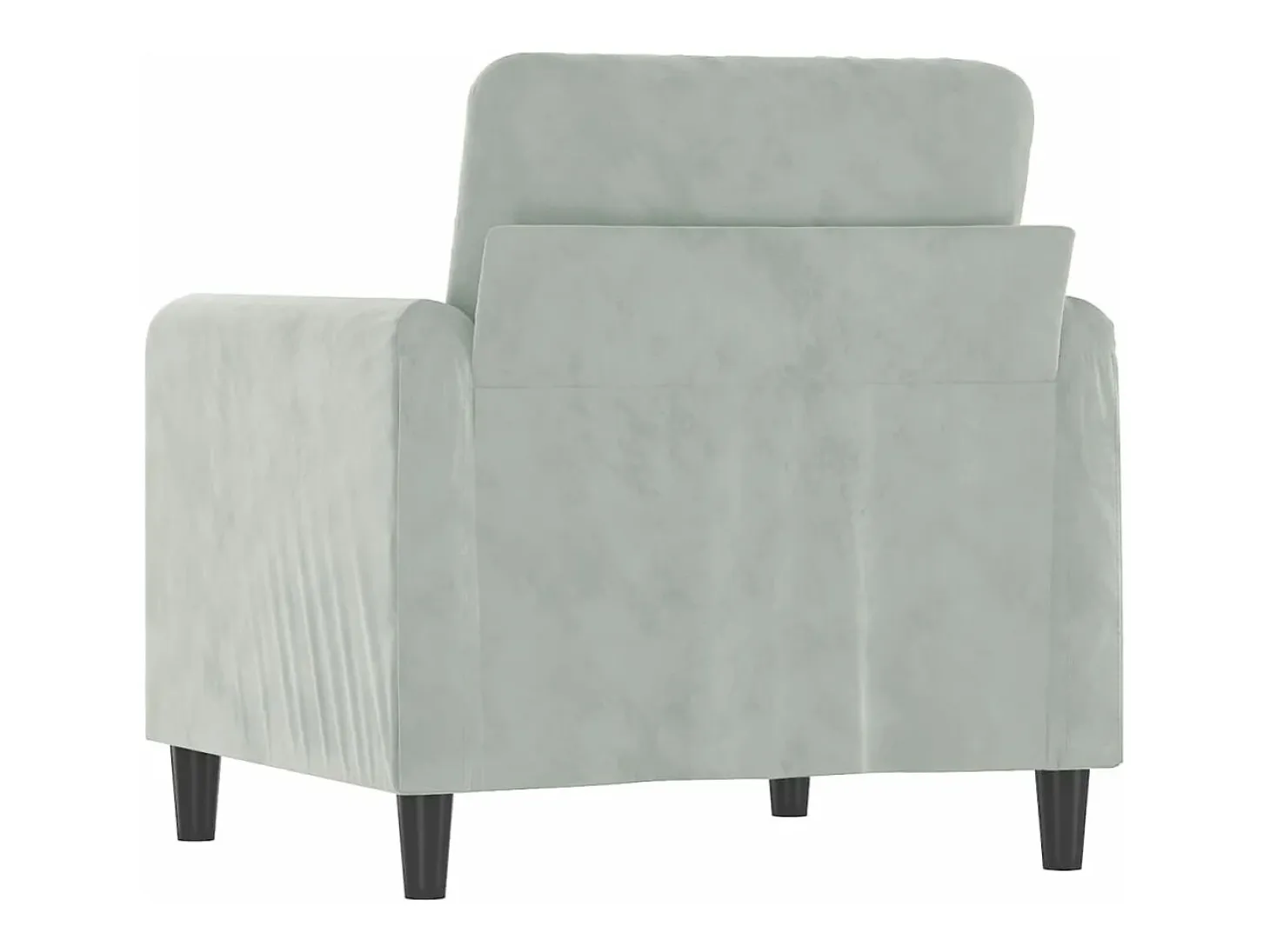Sillón de terciopelo gris claro 60 cm