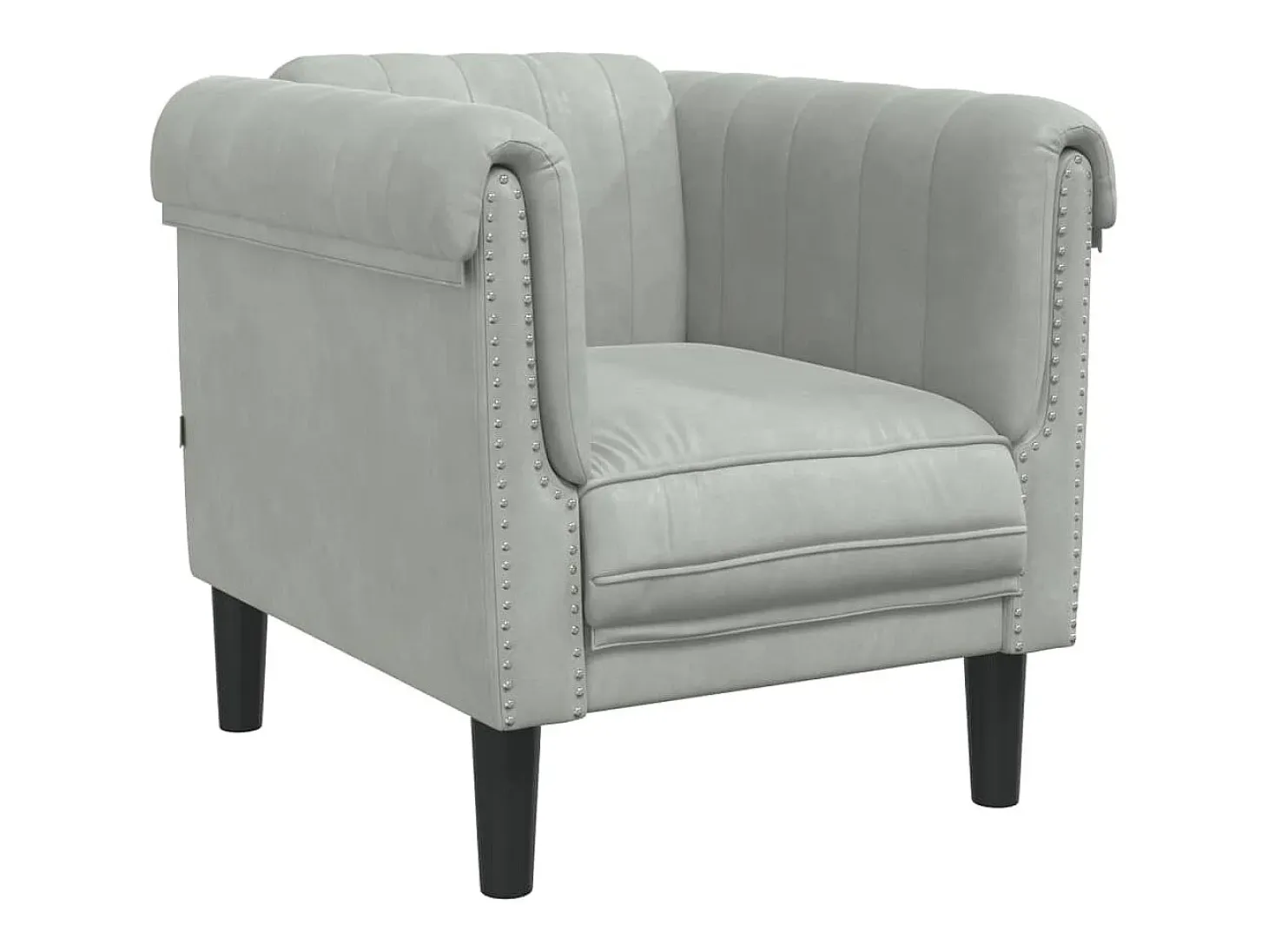 Sillón de terciopelo gris claro