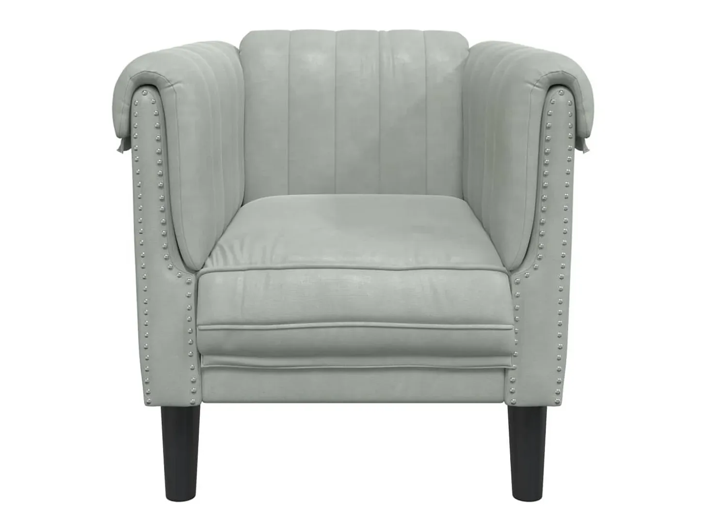 Sillón de terciopelo gris claro