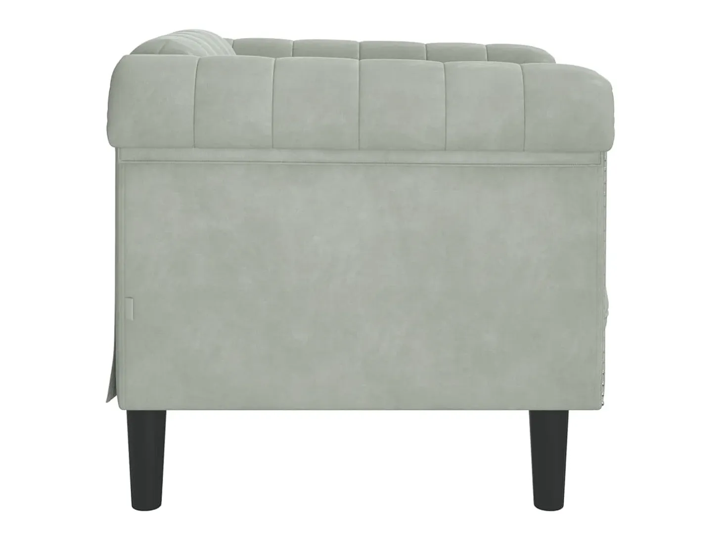 Sillón de terciopelo gris claro