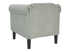 Sillón de terciopelo gris claro