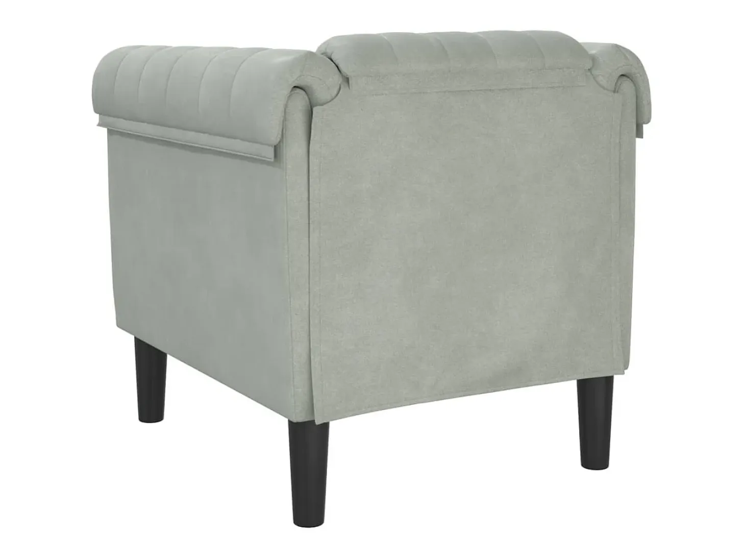 Sillón de terciopelo gris claro