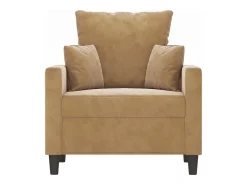 Sillón de terciopelo marrón 60 cm