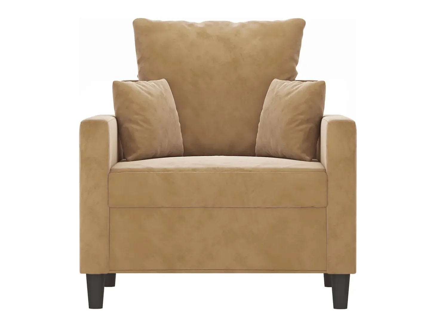 Sillón de terciopelo marrón 60 cm