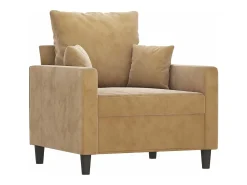 Sillón de terciopelo marrón 60 cm
