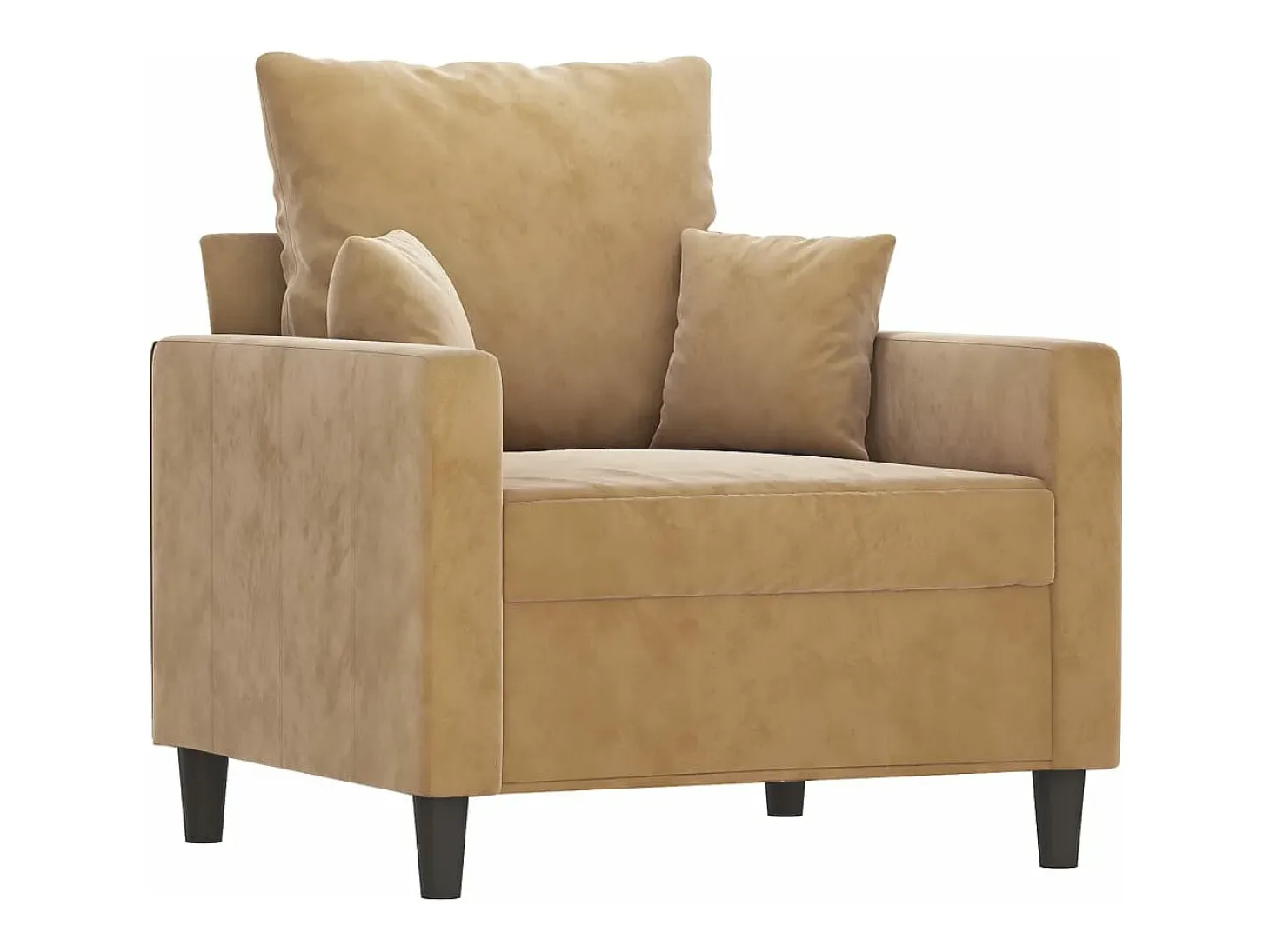 Sillón de terciopelo marrón 60 cm