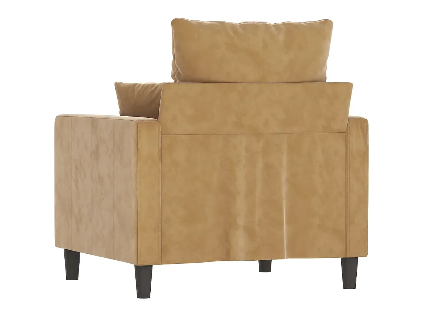 Sillón de terciopelo marrón 60 cm