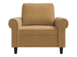 Sillón de terciopelo marrón 60 cm