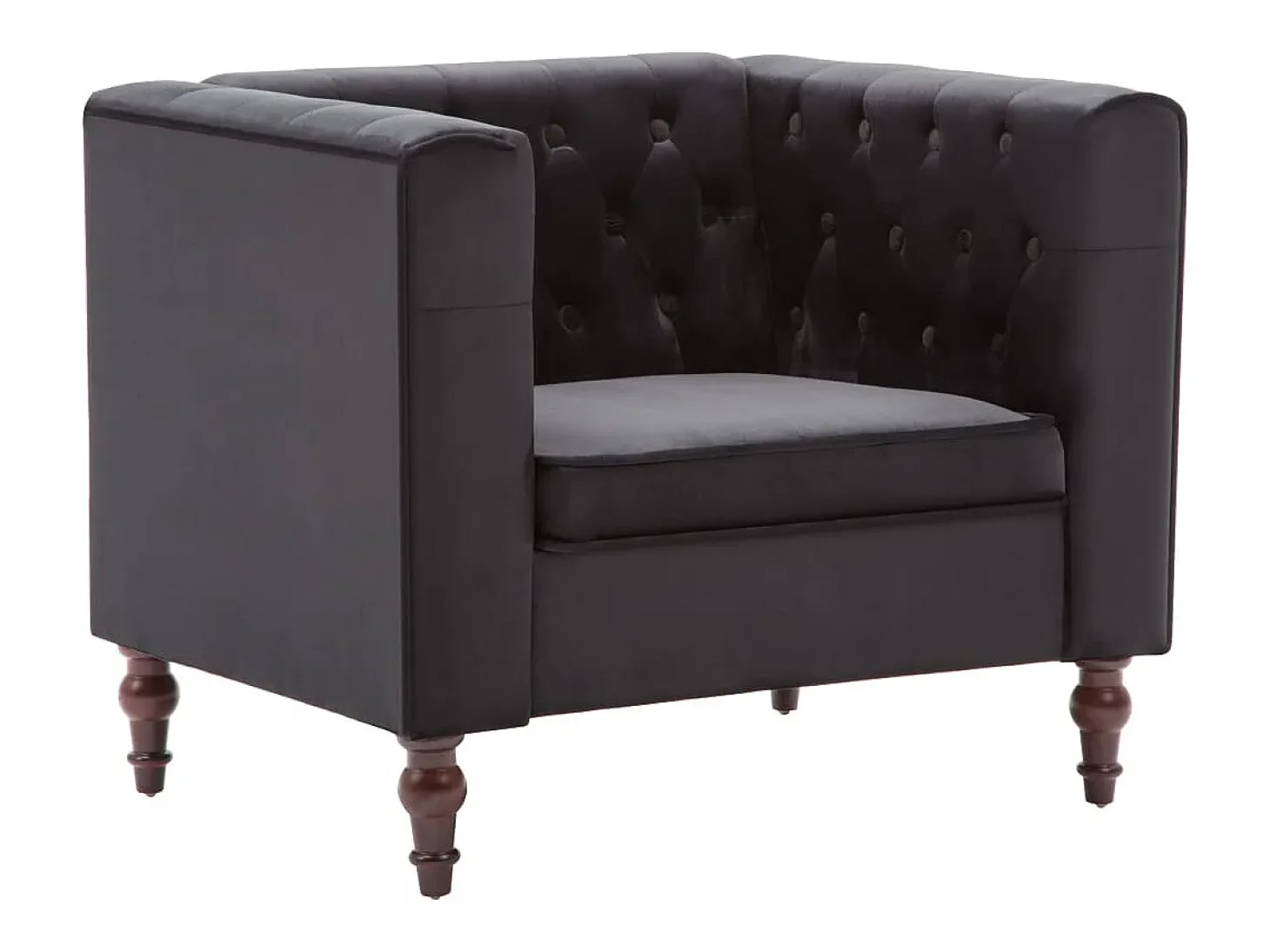 Sillón de terciopelo negro