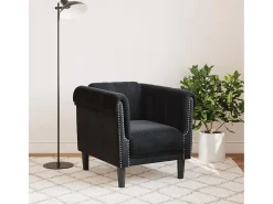 Sillón de terciopelo negro