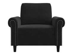 Sillón de terciopelo negro 60 cm