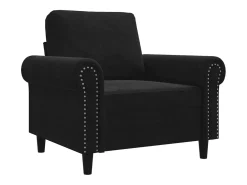 Sillón de terciopelo negro 60 cm