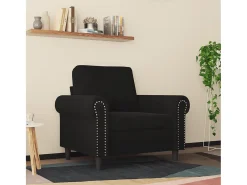 Sillón de terciopelo negro 60 cm