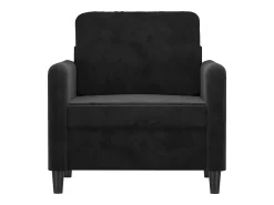 Sillón de terciopelo negro de 60 cm