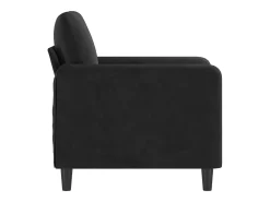 Sillón de terciopelo negro de 60 cm